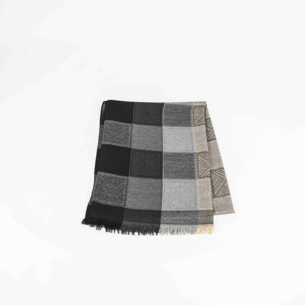 7x8 Sciarpa Jacquard quadri Nero 12ST-8526