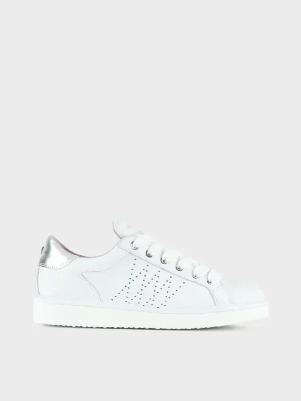 Panchic Original Color Bianco Rosa Argento Lace-up Shoe Leather P01W013-00690029