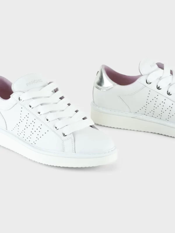 Panchic Original Color Bianco Rosa Argento Lace-up Shoe Leather P01W013-00690029 - immagine 2