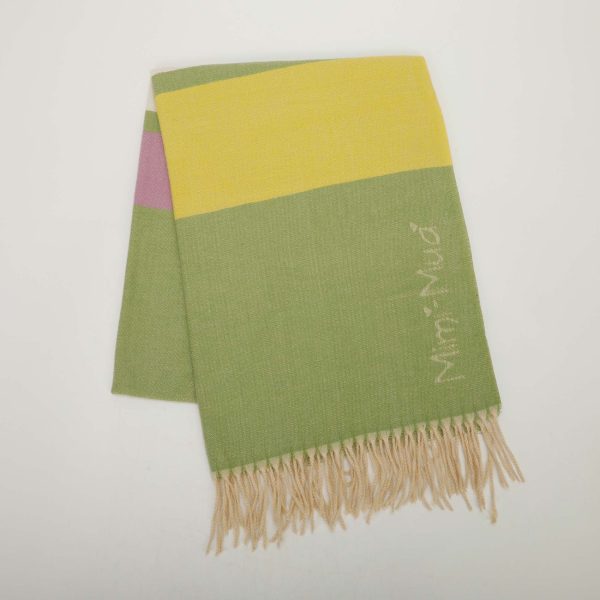Mimì-Muà sciarpa 3 righe Verde oliva STAL-9028