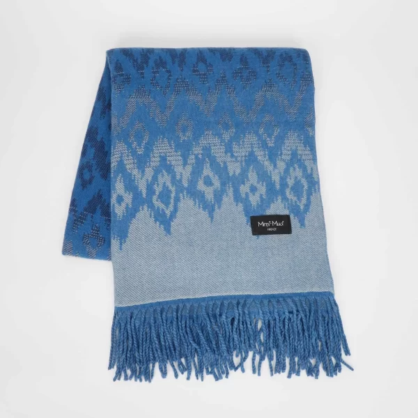 Mimì-Muà sciarpa con disegno geometrico Blu  FSAN-9257