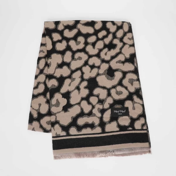Mimì-Muà sciarpa leopardata Nero  FSAN-9258