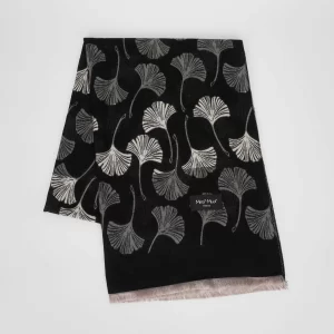 Mimì-Muà sciarpa con foglie Nero  FSAN-9259