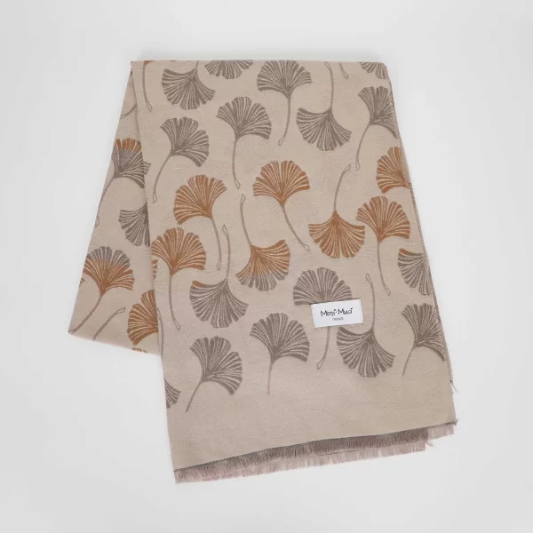 Mimì-Muà sciarpa con foglie Beige  FSAN-9259