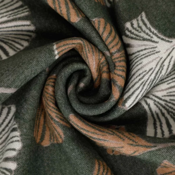 Mimì-Muà sciarpa con foglie Verde militare  FSAN-9259 - immagine 2