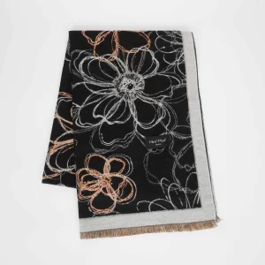 Mimì-Muà sciarpa con Fiori Nero  FSAN-9260