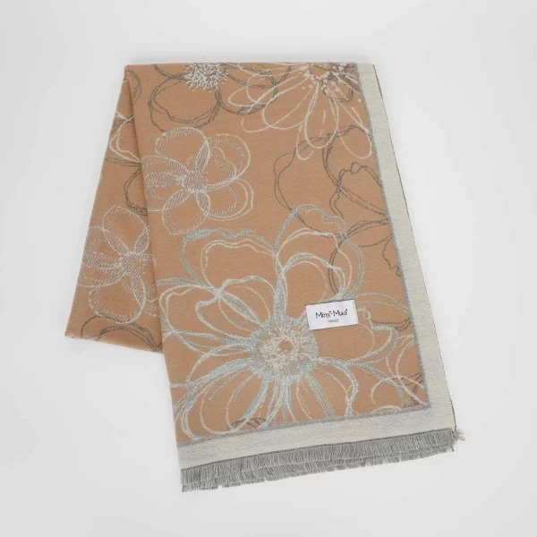 Mimì-Muà sciarpa con Fiori Cammello  FSAN-9260