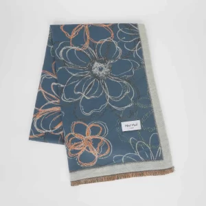 Mimì-Muà sciarpa con Fiori Blu  FSAN-9260
