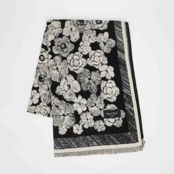 Mimì-Muà sciarpa con Fiori Nero  FSAN-9261