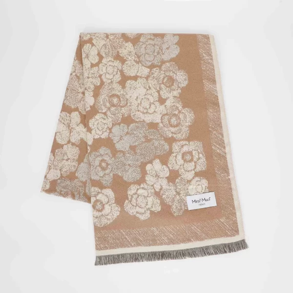 Mimì-Muà sciarpa con fiori Cammello  FSAN-9261