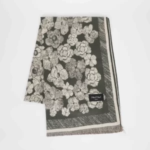 Mimì-Muà sciarpa con Fiori Verde militare  FSAN-9261