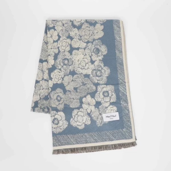Mimì-Muà sciarpa con Fiori Blu  FSAN-9261