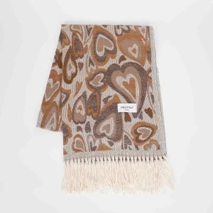 Mimì-Muà sciarpa con Cuori Marrone  FSAN-9264