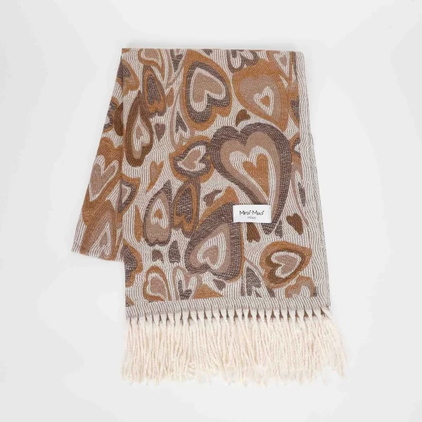 Mimì-Muà sciarpa con Cuori Marrone  FSAN-9264