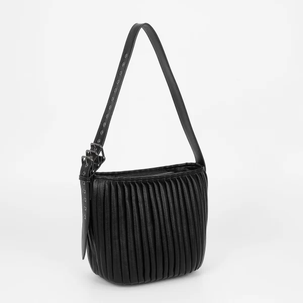 Mimì-Muà Borsa a tracolla plissettata Nero M8-H201305 - immagine 3
