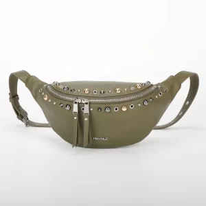 Mimì-Muà Marsupio con borchie Verde militare M8-H201310