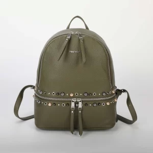 Mimì-Muà Zaino con borchie Verde militare M8-H201313
