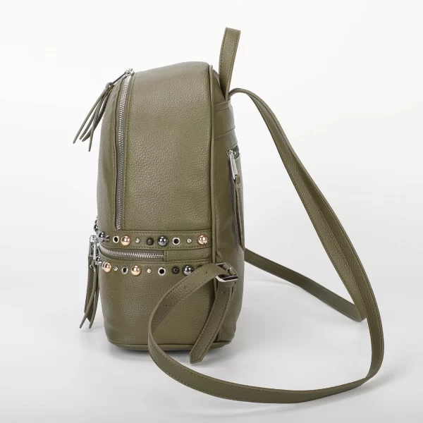 Mimì-Muà Zaino con borchie Verde militare M8-H201313 - immagine 3