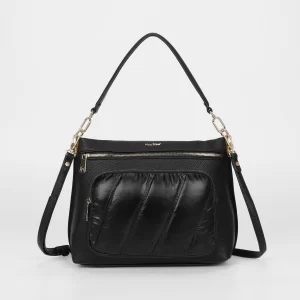 Mimì-Muà Borsa a spalla con effetto piumino Nero M8-Y201237