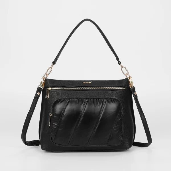 Mimì-Muà Borsa a spalla con effetto piumino Nero M8-Y201237