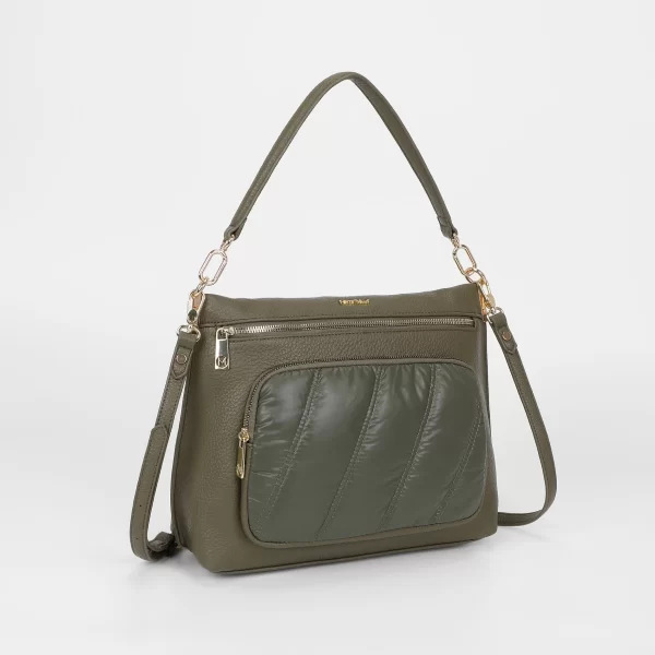 Mimì-Muà Borsa a spalla con effetto piumino Verde militare M8-Y201237 - immagine 2