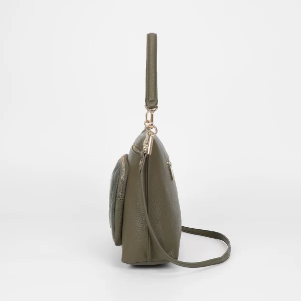 Mimì-Muà Borsa a spalla con effetto piumino Verde militare M8-Y201237 - immagine 3