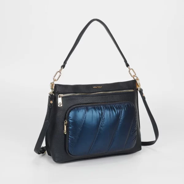 Mimì-Muà Borsa a spalla con effetto piumino Blu M8-Y201237 - immagine 2